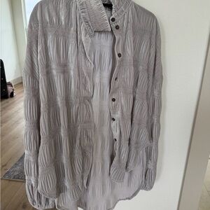 Free People Light Gray Blouse
